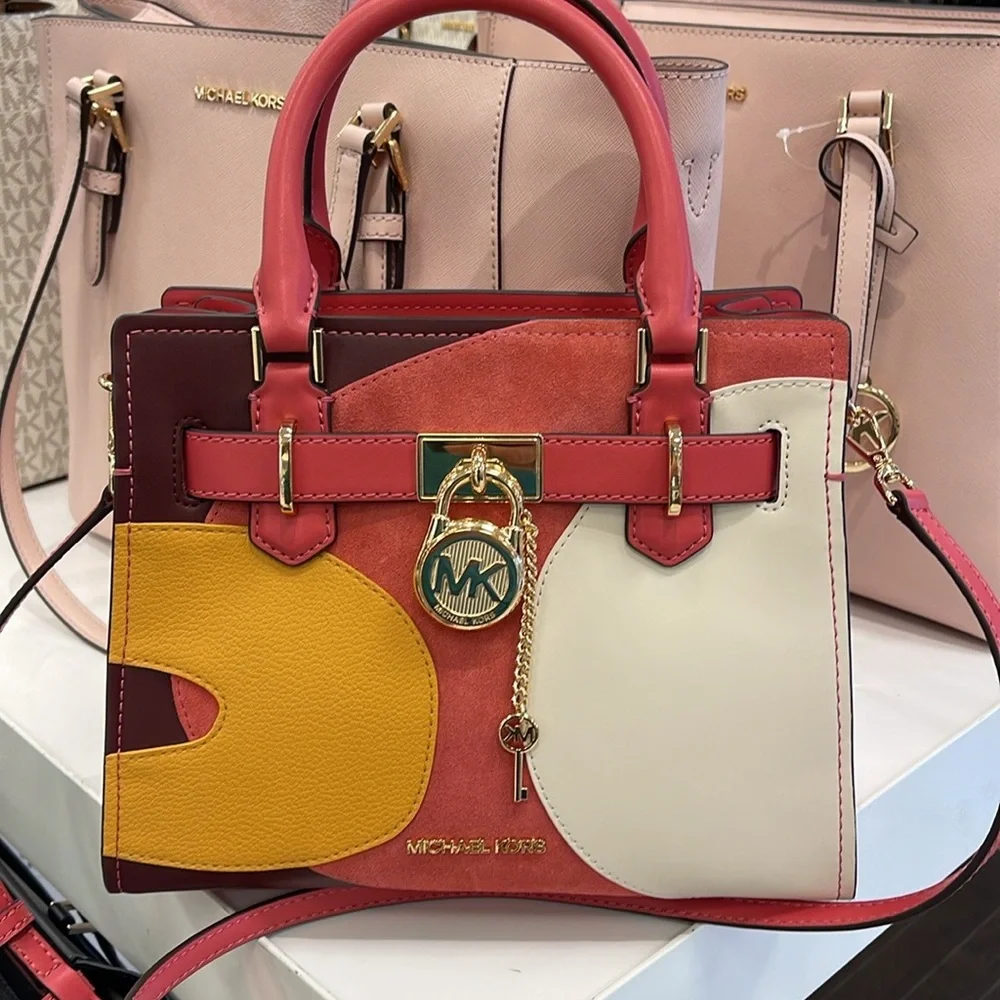 MICHAEL KORS Hamilton Small Two-Tone Satchel
COLOR LIGHT BERRY SHERBET MULTI
NWT - Picture 6 of 16